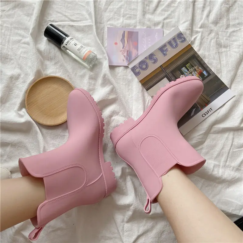 Women's New Style Waterproof Rain Boots White Fleece Lined — feature 9
