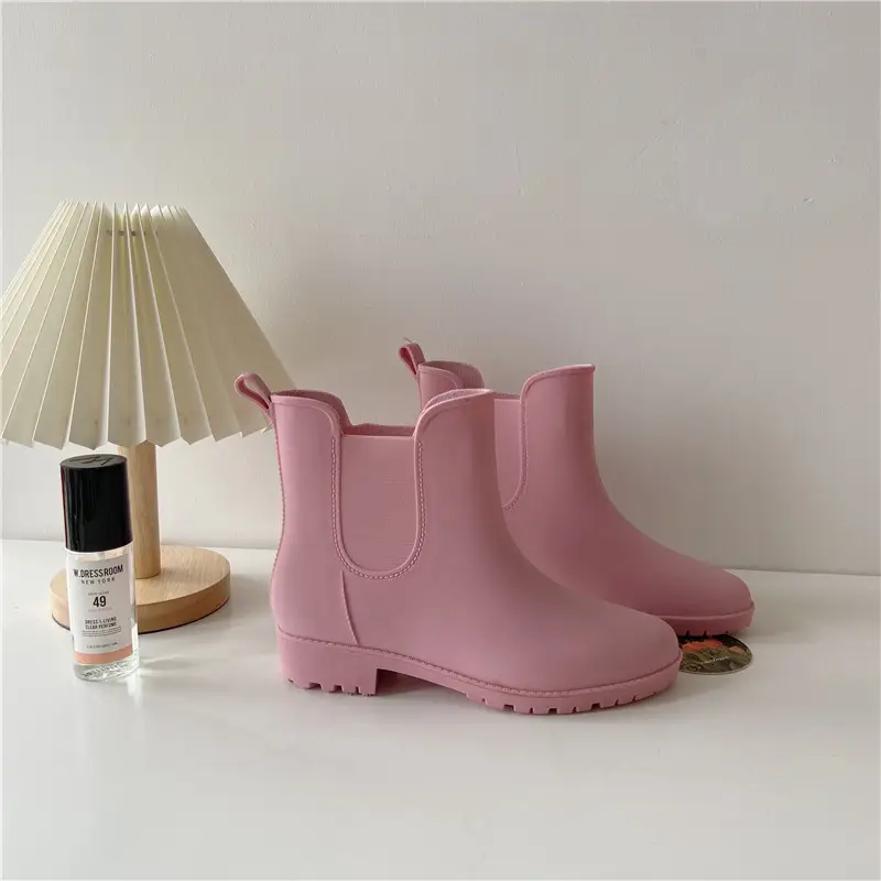 Women's New Style Waterproof Rain Boots White Fleece Lined - Image 2