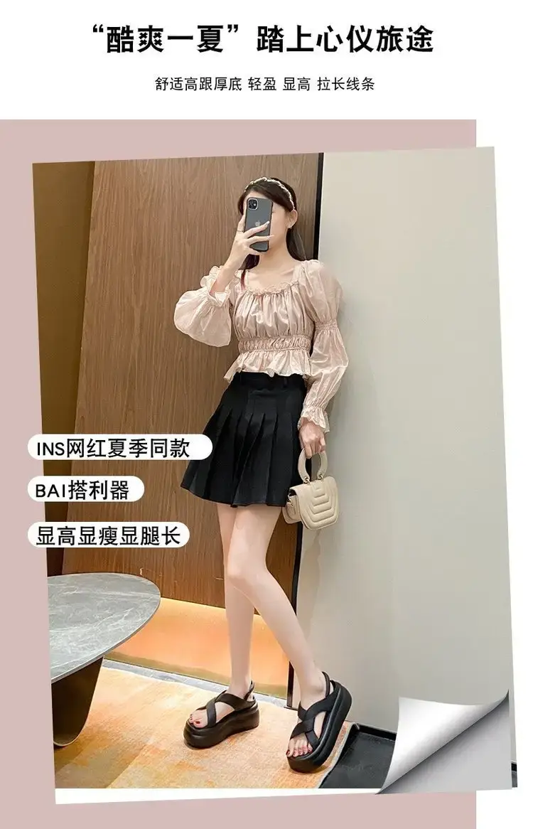 Women White Thick Strap Sandals Summer High Heel Casual — feature 3