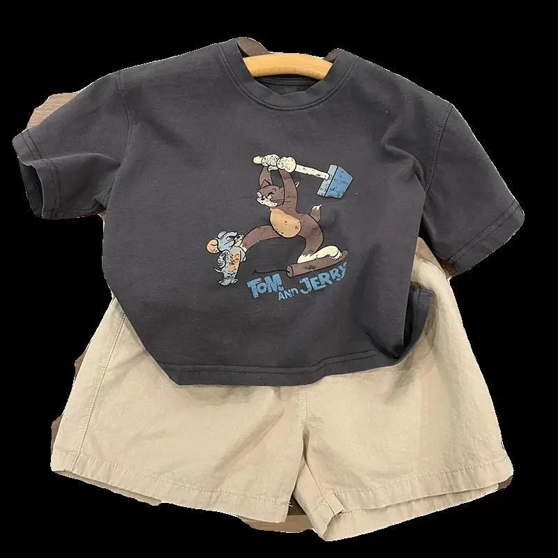 Boys Cartoon Print Cotton Shorts Set Summer 2024 — feature 7