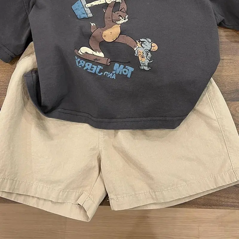 Boys Cartoon Print Cotton Shorts Set Summer 2024 — feature 9