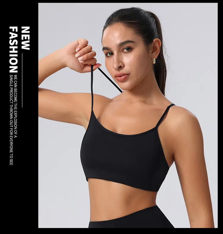New Foreign Trade Product: Thin Strap Cross-Back Yoga Sports Bra, Large Back Exposure, Quick-Dry Breathable Fitness Bra, Amazon — feature 14