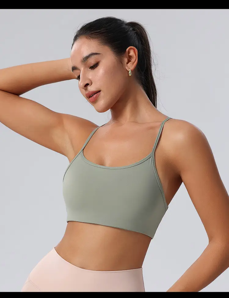 New Foreign Trade Product: Thin Strap Cross-Back Yoga Sports Bra, Large Back Exposure, Quick-Dry Breathable Fitness Bra, Amazon — feature 18