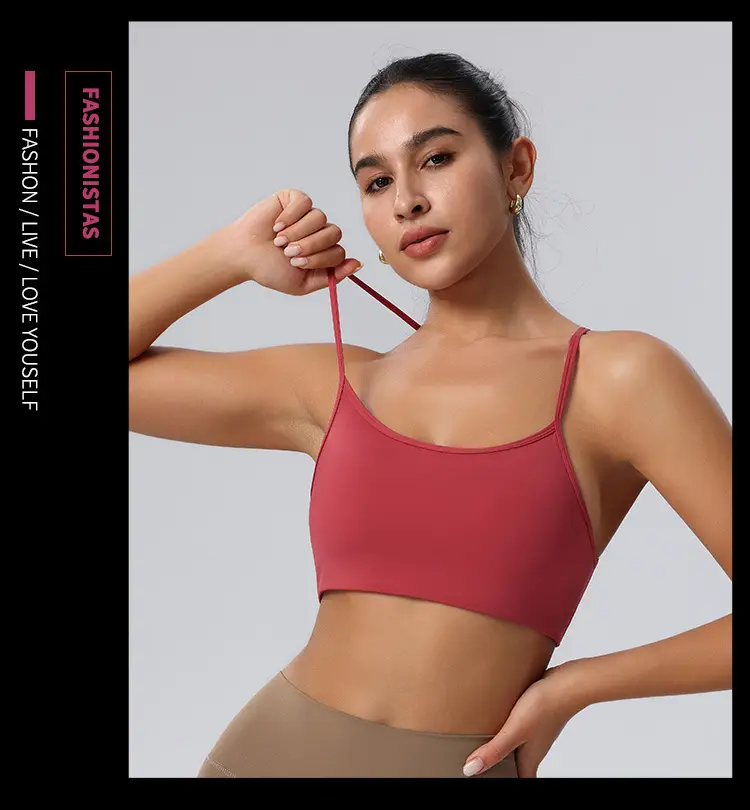 New Foreign Trade Product: Thin Strap Cross-Back Yoga Sports Bra, Large Back Exposure, Quick-Dry Breathable Fitness Bra, Amazon — feature 20