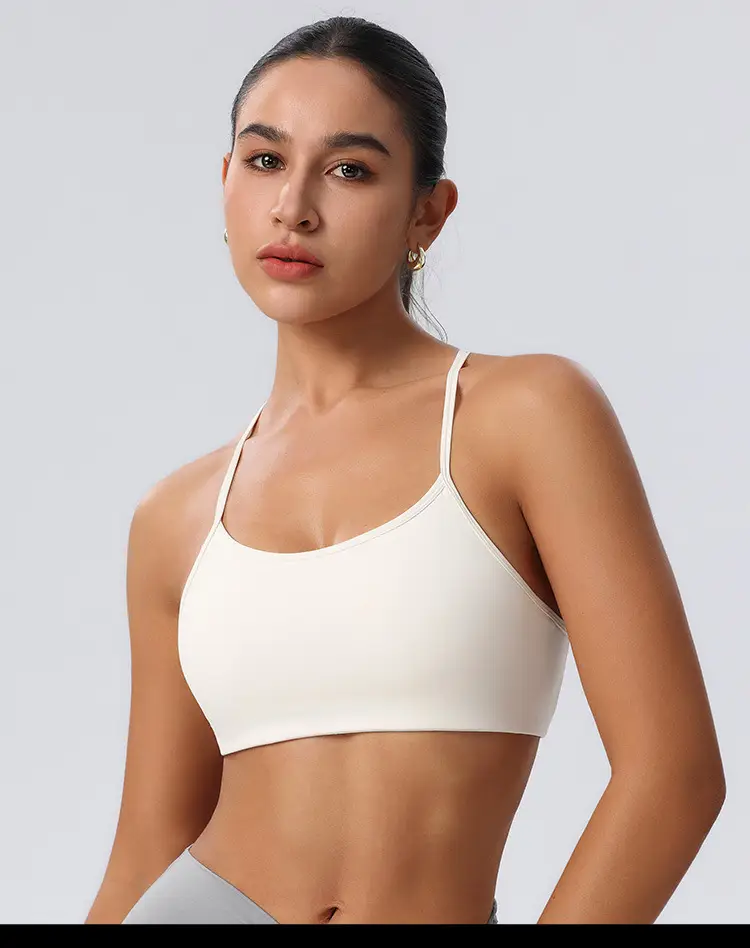 New Foreign Trade Product: Thin Strap Cross-Back Yoga Sports Bra, Large Back Exposure, Quick-Dry Breathable Fitness Bra, Amazon — feature 23