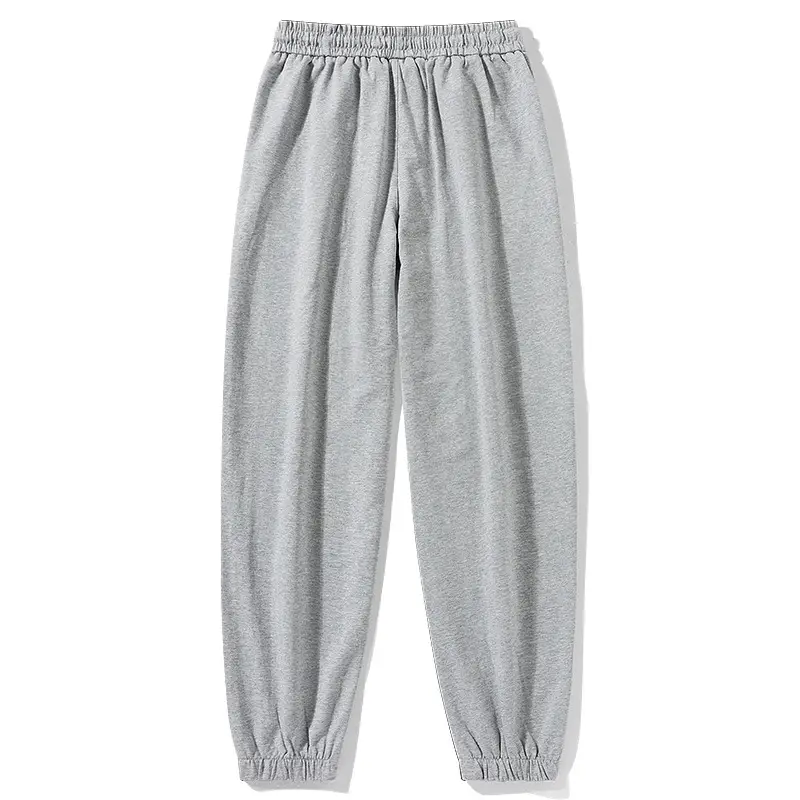 Ultra-thin Summer Thin Pure Cotton Casual Long Pants light gray Loose Straight Pants Men's Sports Pants with Loose Waist