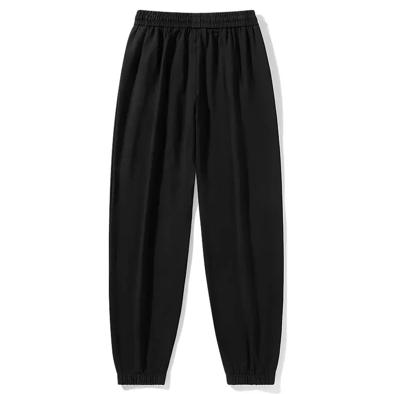 Ultra-thin Summer Thin Pure Cotton Casual Long Pants light gray Loose Straight Pants Men's Sports Pants with Loose Waist