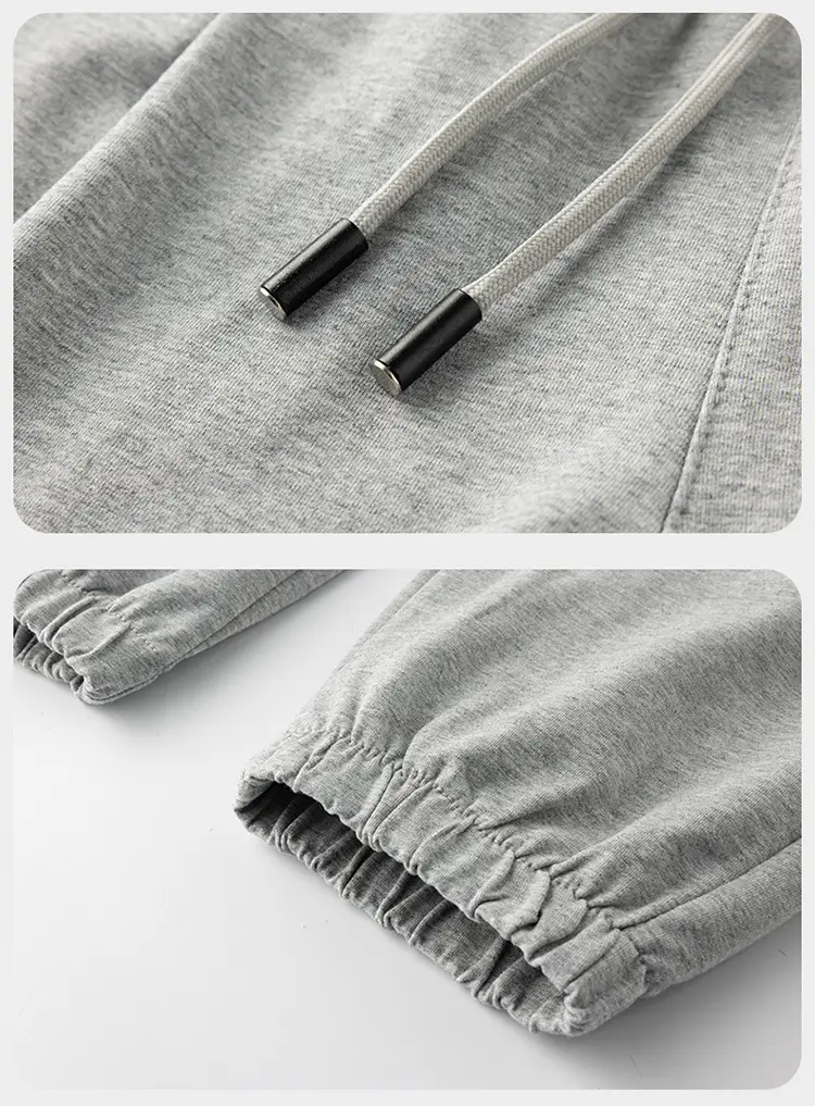 Ultra-thin Summer Thin Pure Cotton Casual Long Pants light gray Loose Straight Pants Men's Sports Pants with Loose Waist — feature 16