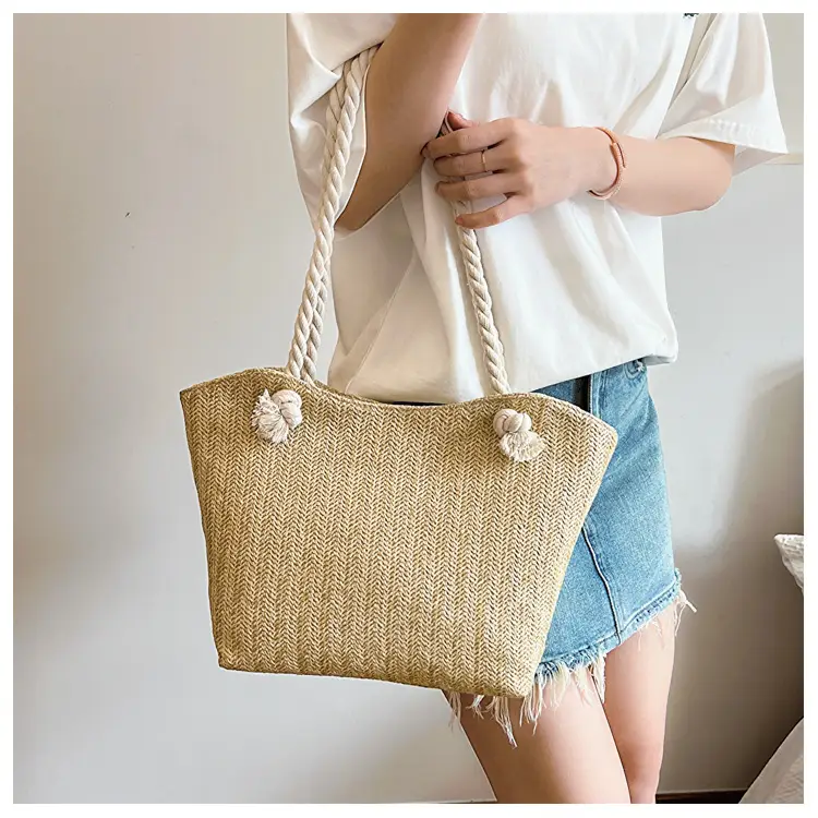 Large Capacity Woven Straw Shoulder Bag 2024 — feature 16
