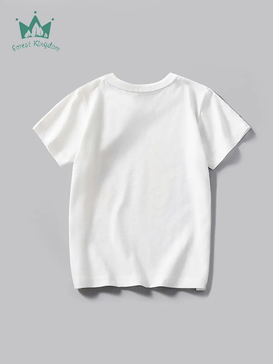White Cotton T-Shirt for Boys Baby Summer Wear - Image 3