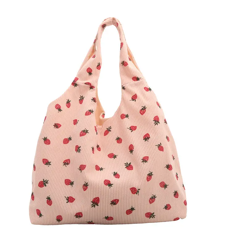 Women's Black Floral Flannel Shoulder Bag Large Capacity - Image 8