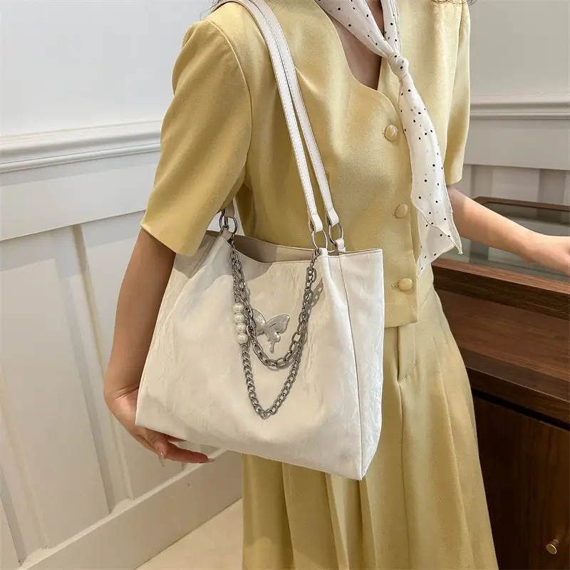 Blue Korean Style Women's Shoulder Bag with Chain - Image 7