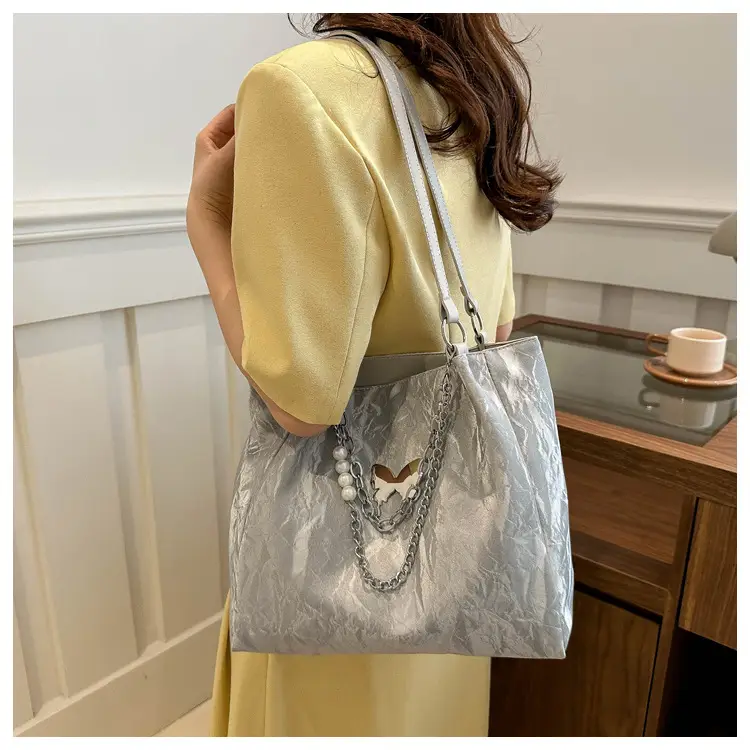 Blue Korean Style Women's Shoulder Bag with Chain — feature 11