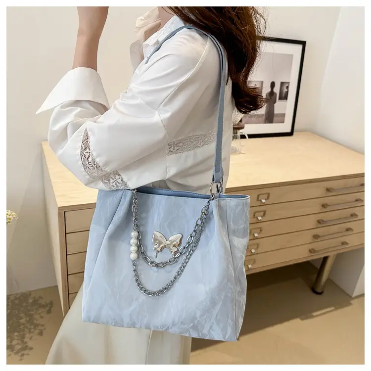 Blue Korean Style Women's Shoulder Bag with Chain — feature 13