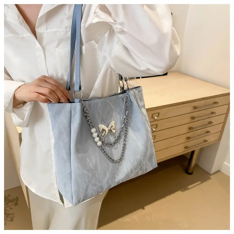 Blue Korean Style Women's Shoulder Bag with Chain — feature 14