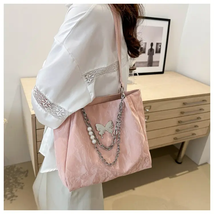 Blue Korean Style Women's Shoulder Bag with Chain — feature 15
