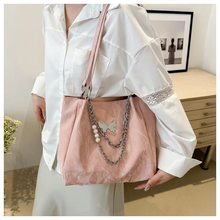 Blue Korean Style Women's Shoulder Bag with Chain — feature 16