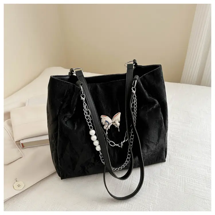 Blue Korean Style Women's Shoulder Bag with Chain — feature 19