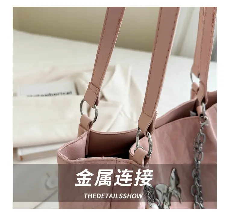 Blue Korean Style Women's Shoulder Bag with Chain — feature 4