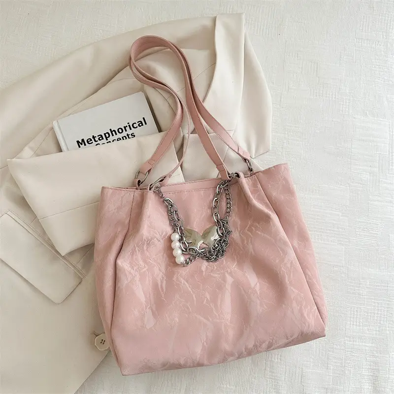 Blue Korean Style Women's Shoulder Bag with Chain - Image 2
