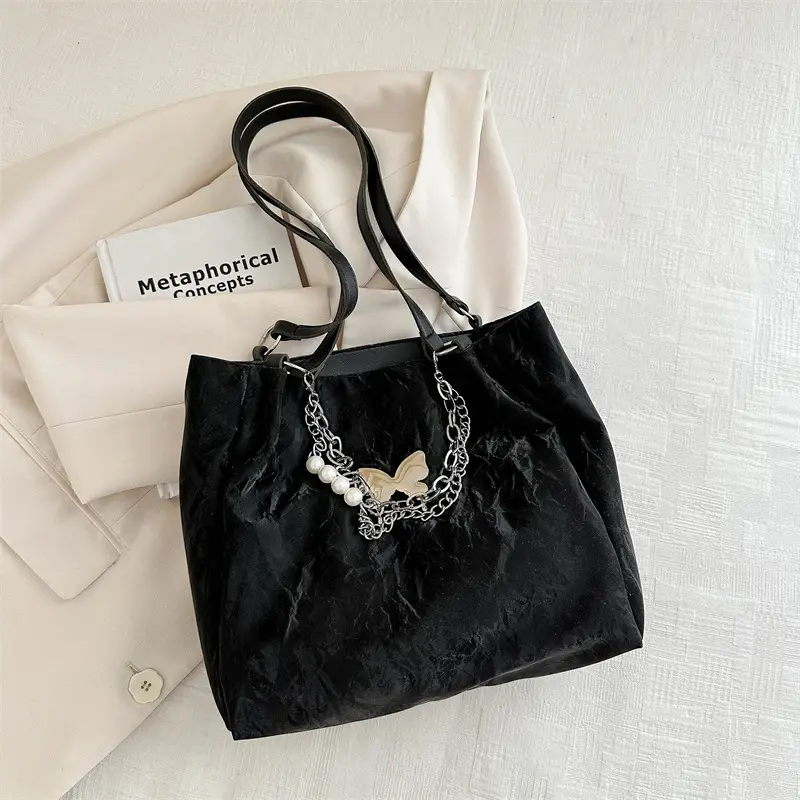 Blue Korean Style Women's Shoulder Bag with Chain - Image 4