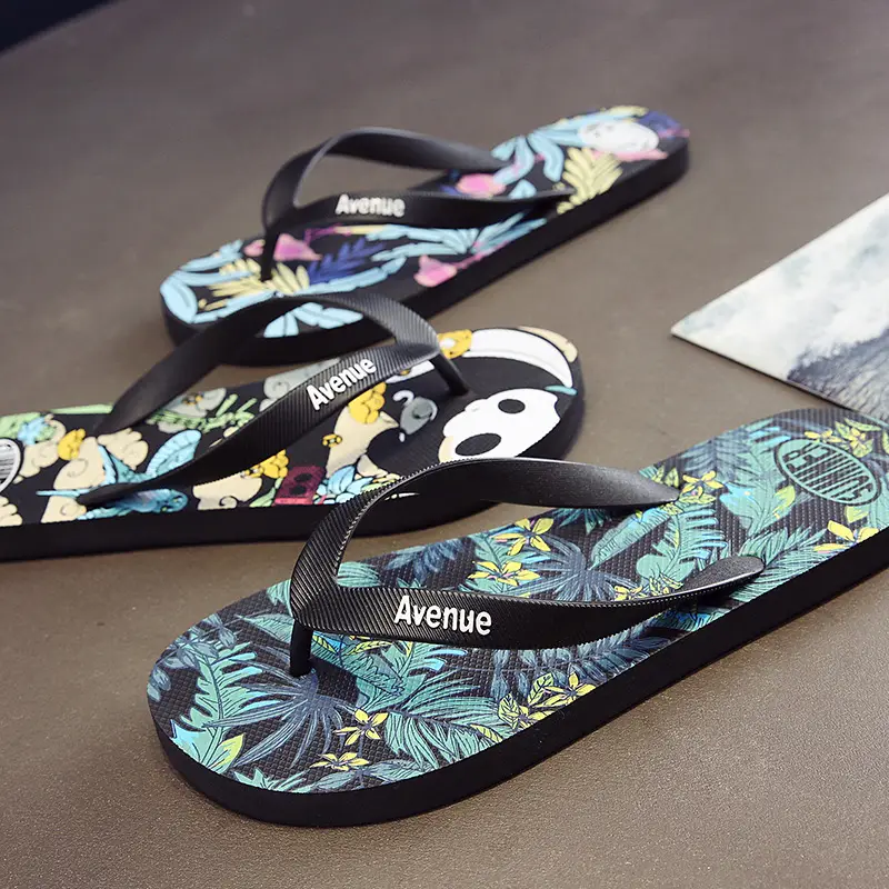Summer Flip Flops Men's Trendy Panda Theme Beach Men's 2024 New Outdoor Wear Sandals Men's Slippers - Image 6