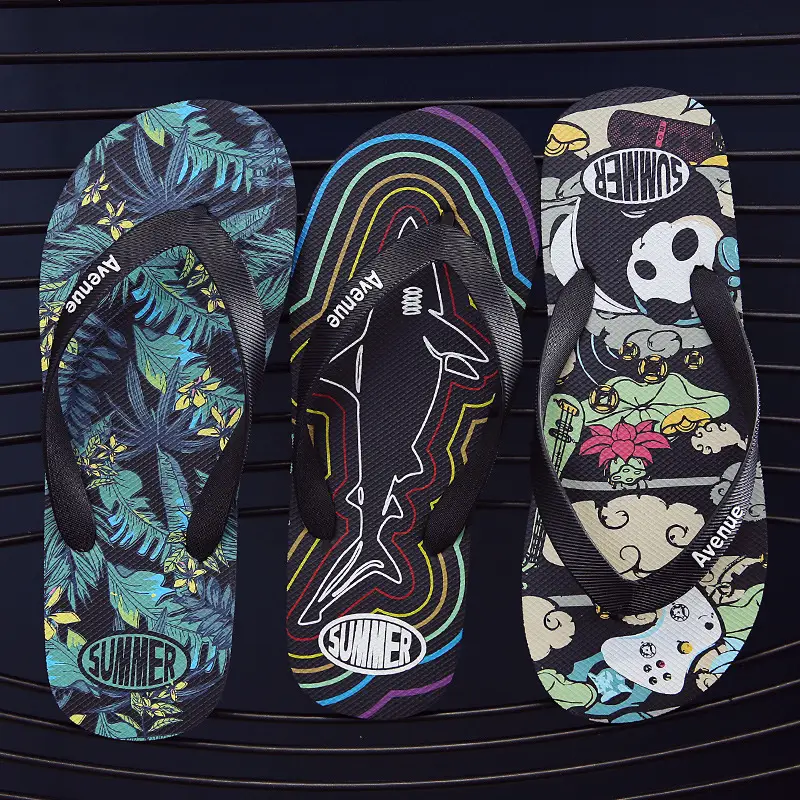 Summer Flip Flops Men's Trendy Panda Theme Beach Men's 2024 New Outdoor Wear Sandals Men's Slippers - Image 8