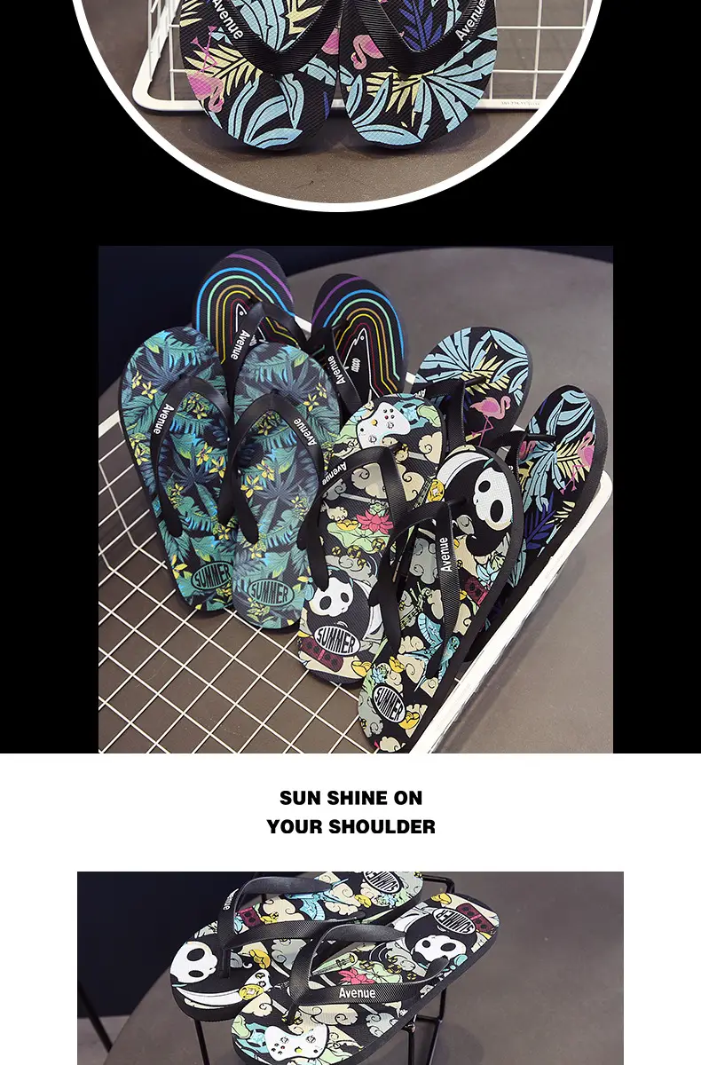 Summer Flip Flops Men's Trendy Panda Theme Beach Men's 2024 New Outdoor Wear Sandals Men's Slippers — feature 11