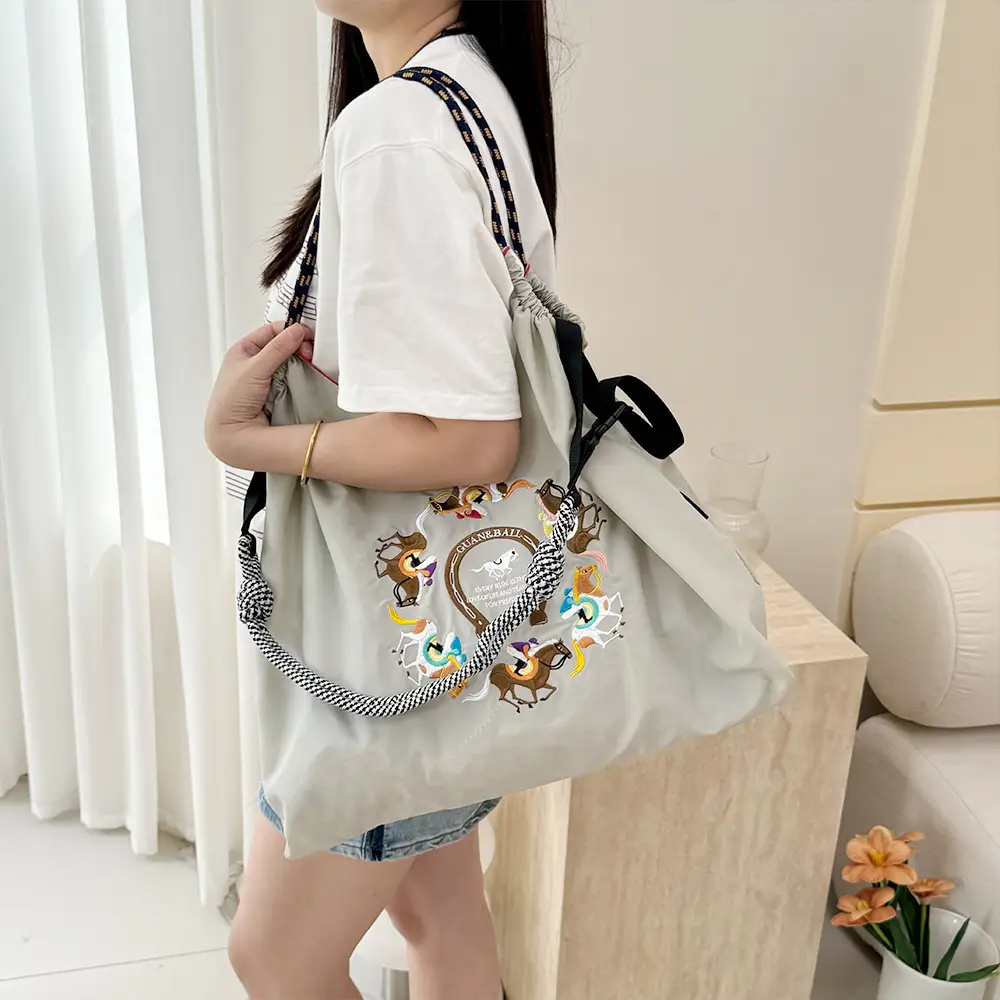 Pink Cartoon Embroidered Waterproof Shoulder Bag - Image 42