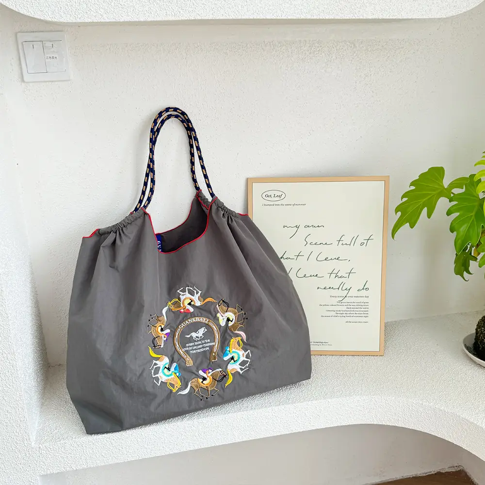 Pink Cartoon Embroidered Waterproof Shoulder Bag — feature 14