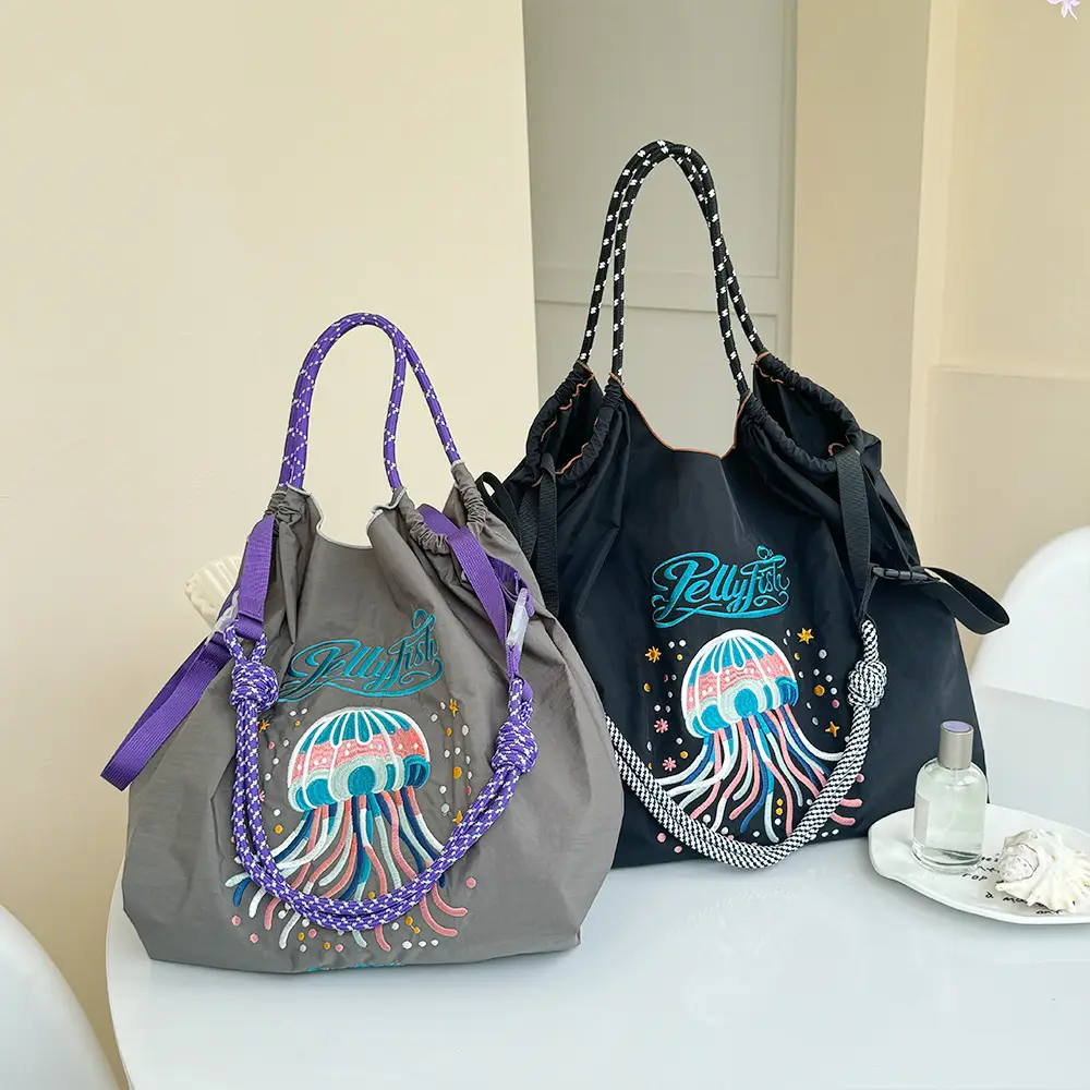 Pink Cartoon Embroidered Waterproof Shoulder Bag — feature 15
