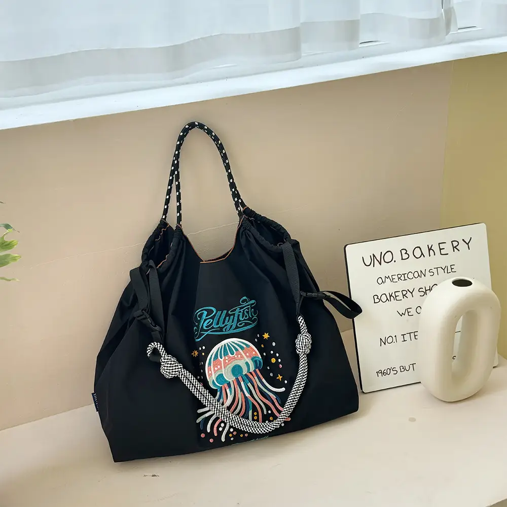 Pink Cartoon Embroidered Waterproof Shoulder Bag — feature 16