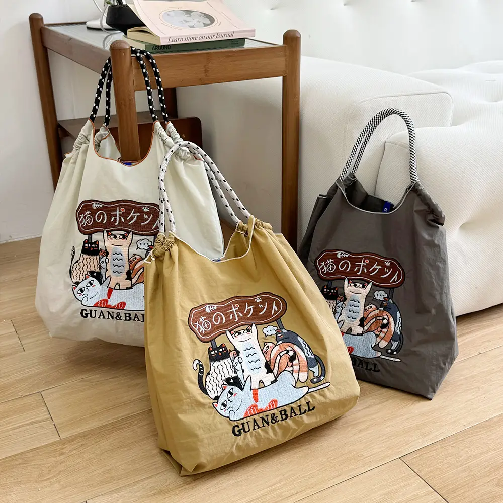 Pink Cartoon Embroidered Waterproof Shoulder Bag — feature 24