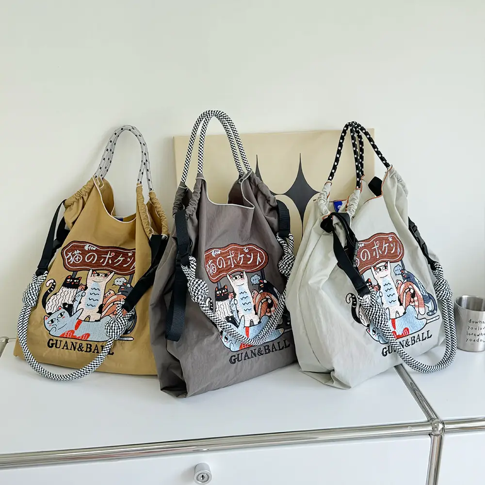 Pink Cartoon Embroidered Waterproof Shoulder Bag — feature 28