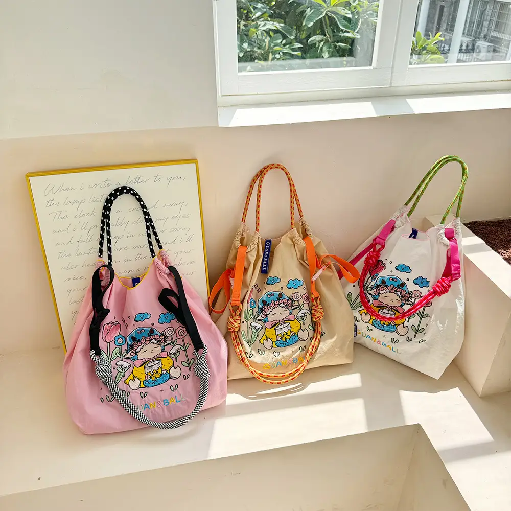 Pink Cartoon Embroidered Waterproof Shoulder Bag — feature 29