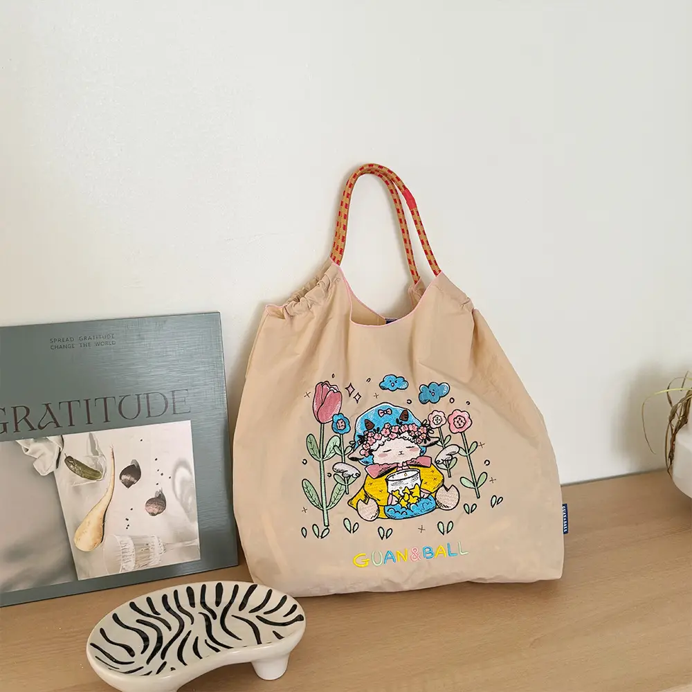 Pink Cartoon Embroidered Waterproof Shoulder Bag — feature 31