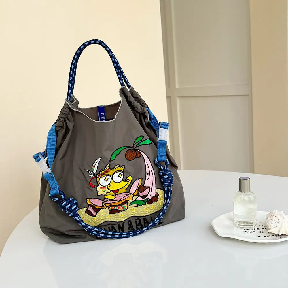 Pink Cartoon Embroidered Waterproof Shoulder Bag — feature 4
