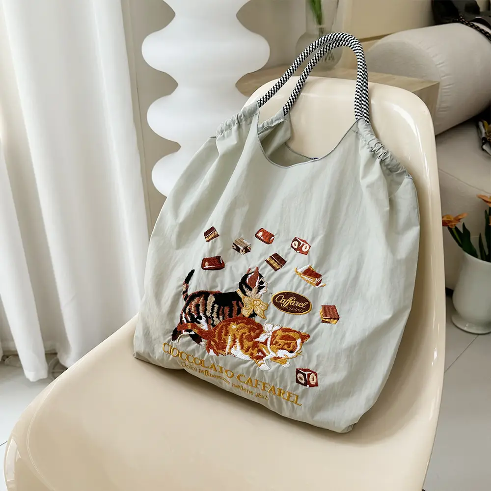 Pink Cartoon Embroidered Waterproof Shoulder Bag — feature 7