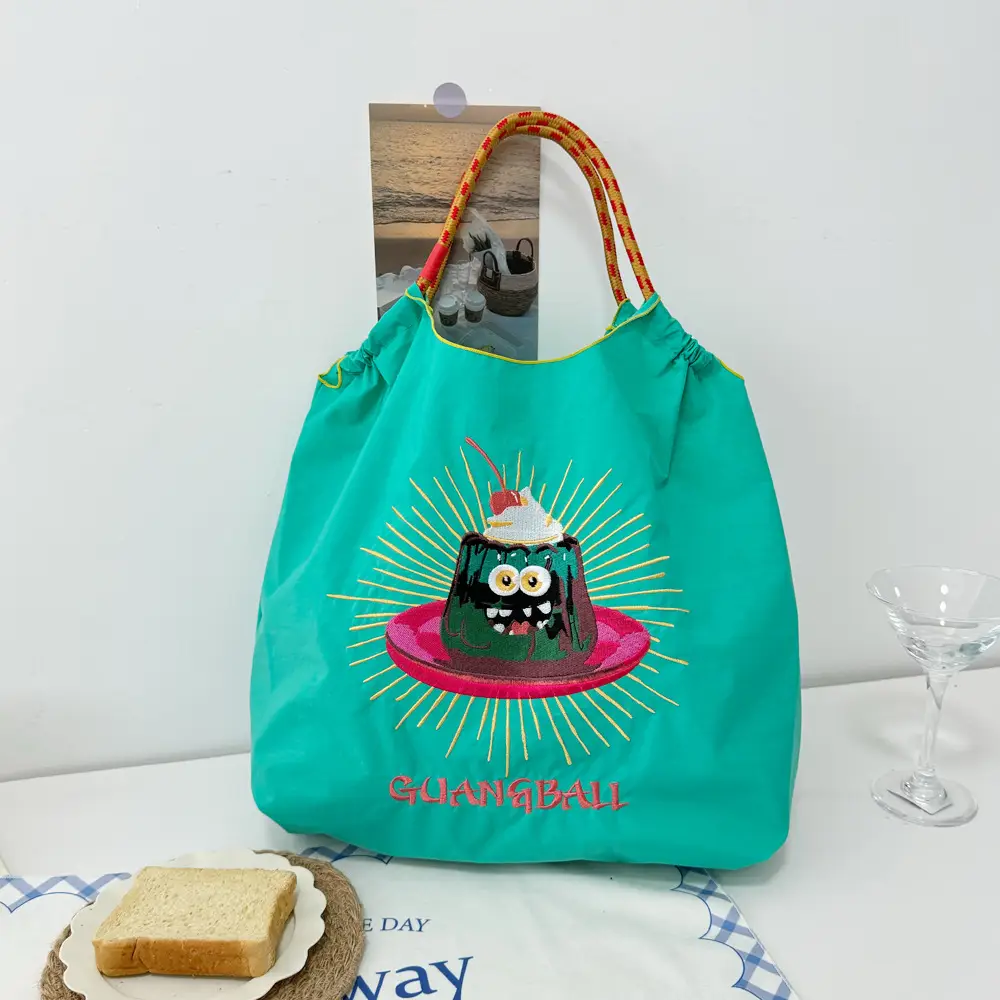 Pink Cartoon Embroidered Waterproof Shoulder Bag - Image 10