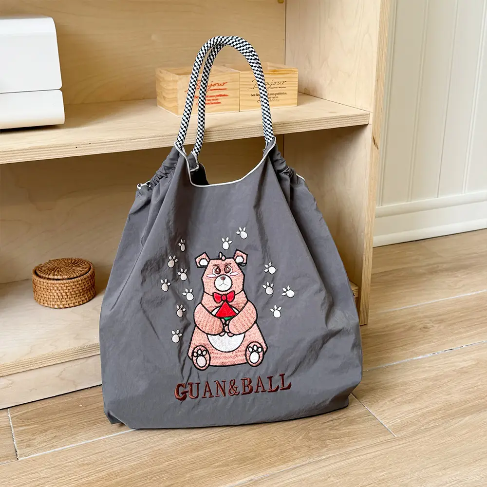 Pink Cartoon Embroidered Waterproof Shoulder Bag - Image 16
