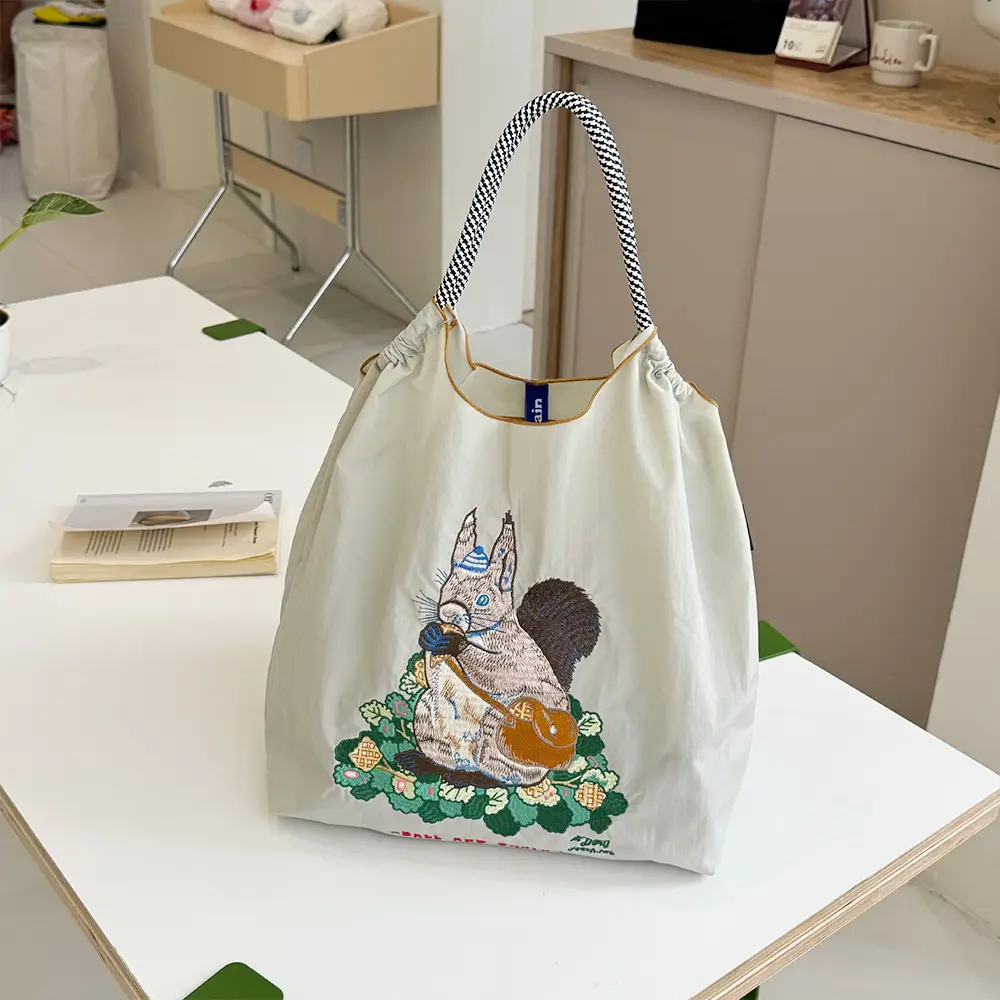 Pink Cartoon Embroidered Waterproof Shoulder Bag - Image 19