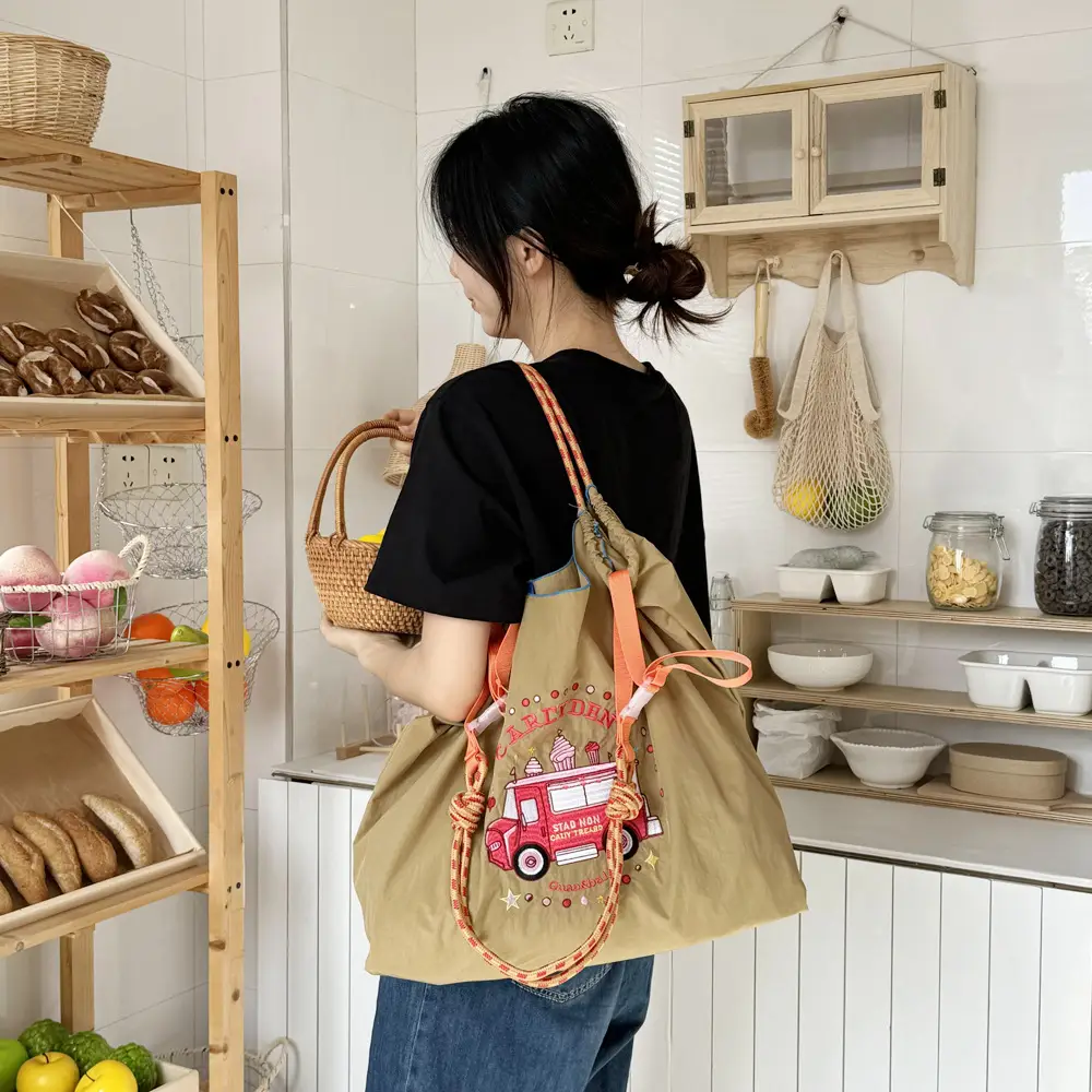Pink Cartoon Embroidered Waterproof Shoulder Bag - Image 20