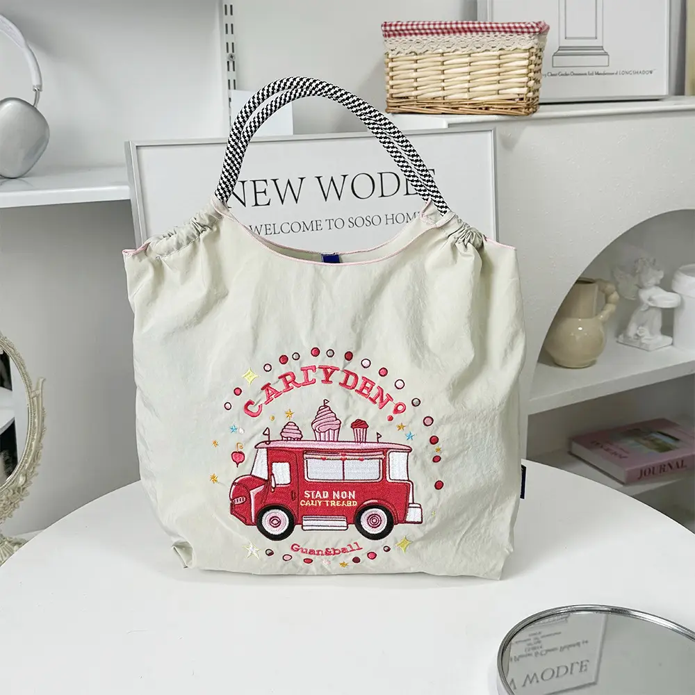Pink Cartoon Embroidered Waterproof Shoulder Bag - Image 22