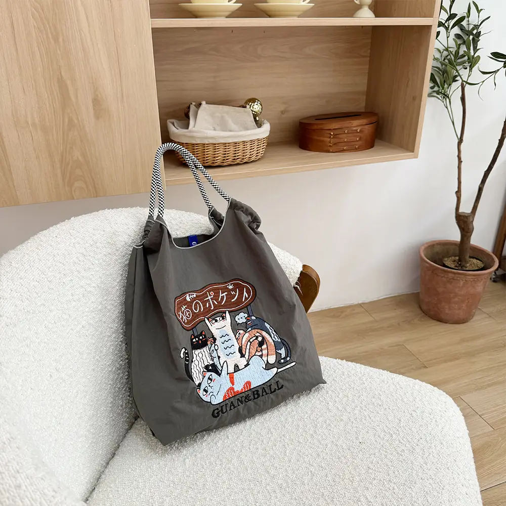 Pink Cartoon Embroidered Waterproof Shoulder Bag - Image 23
