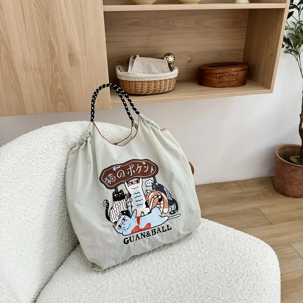 Pink Cartoon Embroidered Waterproof Shoulder Bag - Image 25