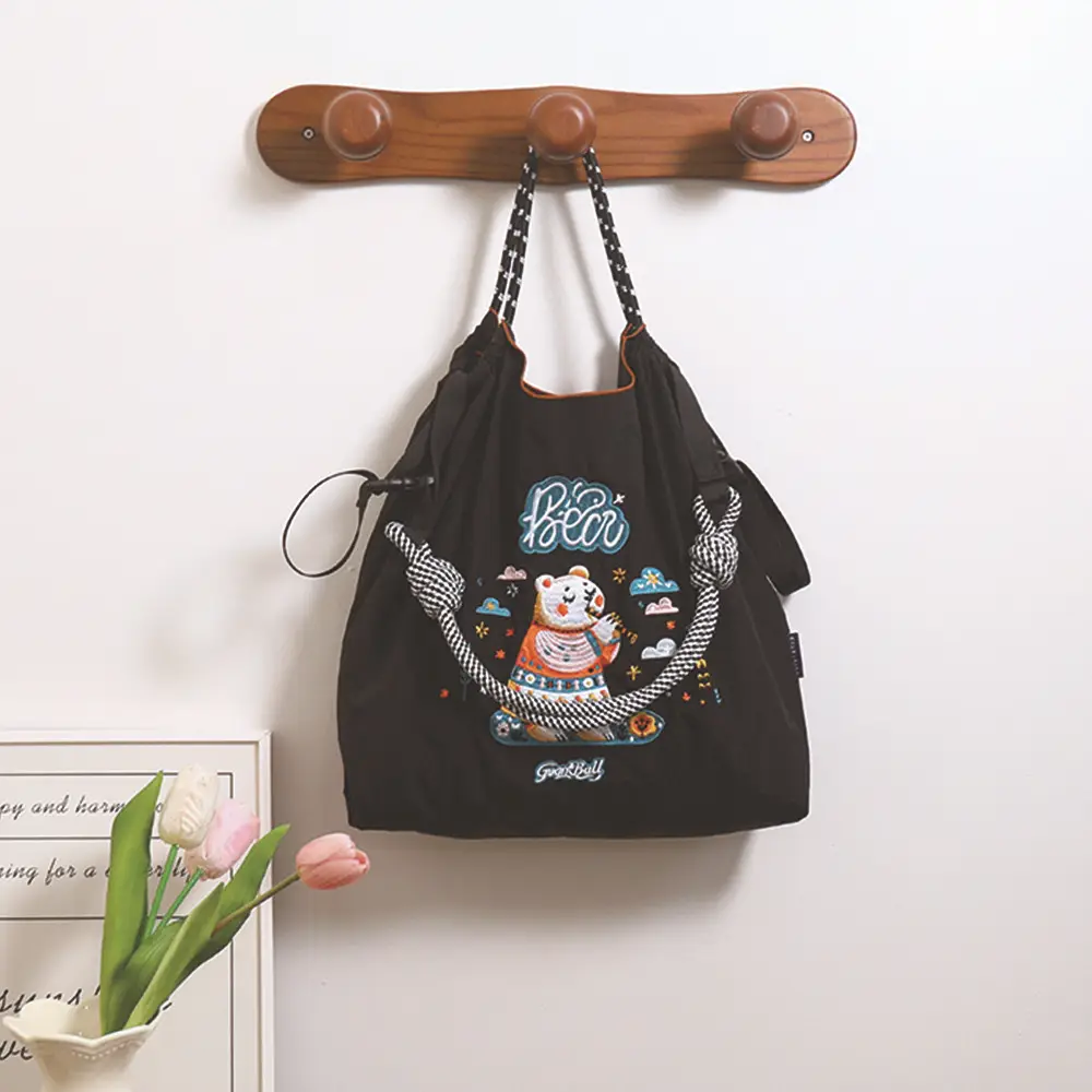 Pink Cartoon Embroidered Waterproof Shoulder Bag - Image 38