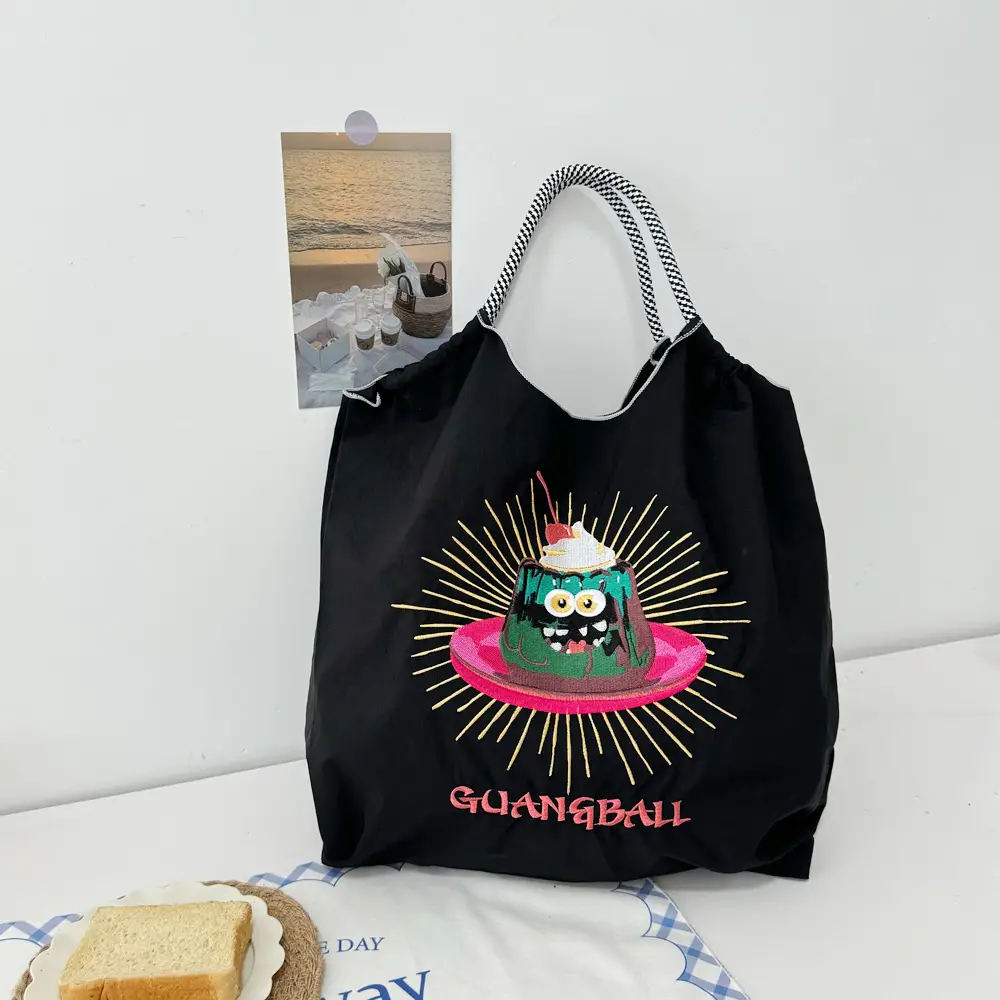 Pink Cartoon Embroidered Waterproof Shoulder Bag - Image 9