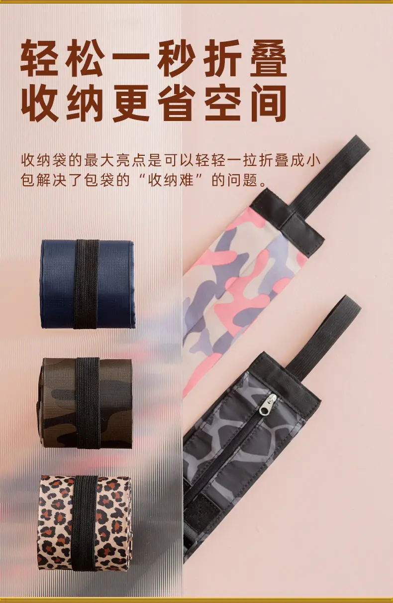 Green Foldable Tote Bag for Women, Large Capacity, Roll-Up Design — feature 2