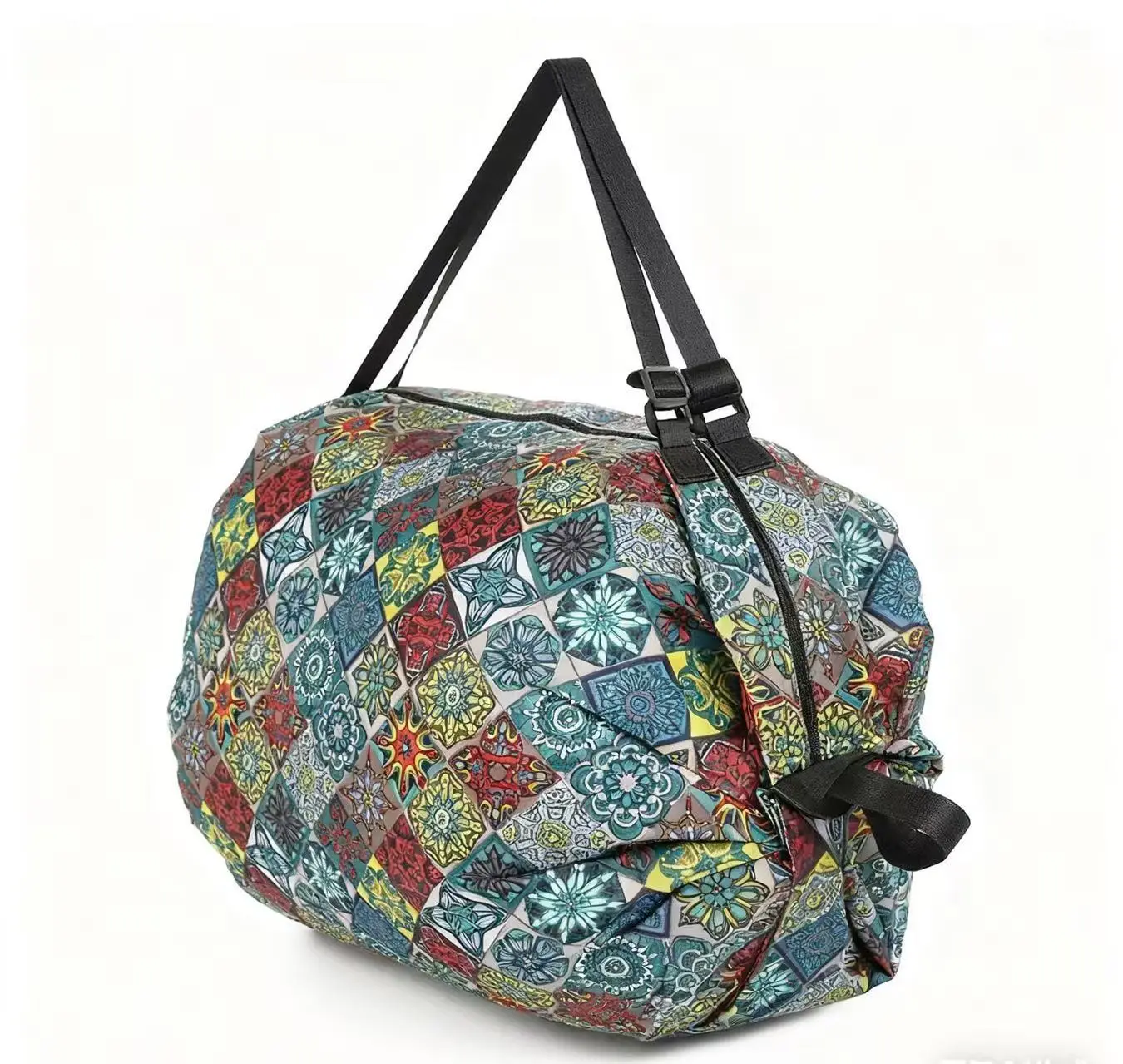 Green Foldable Tote Bag for Women, Large Capacity, Roll-Up Design — feature 23