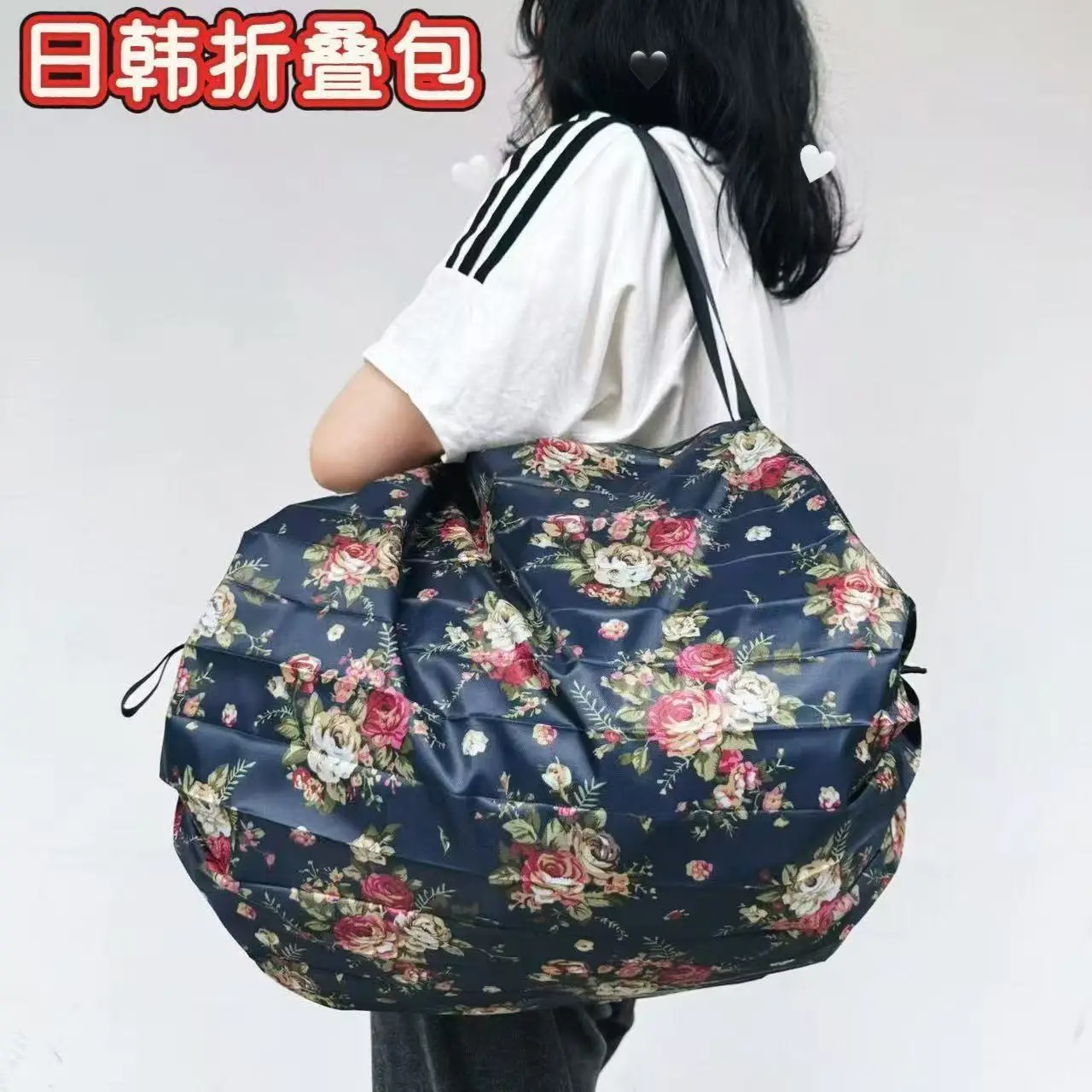 Green Foldable Tote Bag for Women, Large Capacity, Roll-Up Design — feature 33